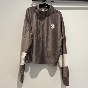 Aeropostale Lounge Velor Sweat Shirt Sz L Women's Teens Comfy Y2k 1/4 Zip